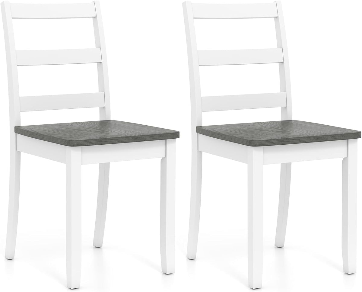 Goflame Wood Dining Chairs Set of 2/4 - Wooden Armless Kitchen Chairs with Solid Rubber Wood Legs