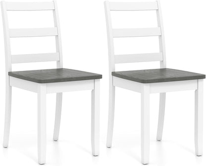 Goflame Wood Dining Chairs Set of 2/4 - Wooden Armless Kitchen Chairs with Solid Rubber Wood Legs
