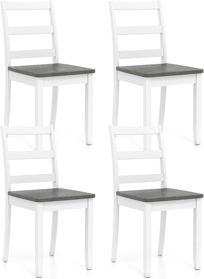 Goflame Wood Dining Chairs Set of 2/4 - Wooden Armless Kitchen Chairs with Solid Rubber Wood Legs