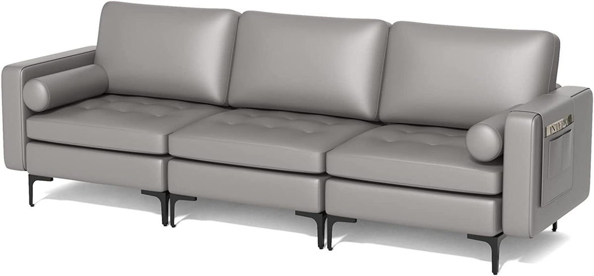 Goflame 97" Sectional Sofa Couch, 3-Seater Modular Sleeper with USB Ports