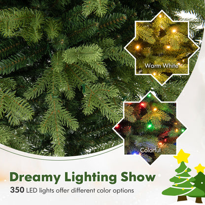 5FT Prelit Artificial Christmas Tree, Hinged Christmas Tree with 250 LED Lights