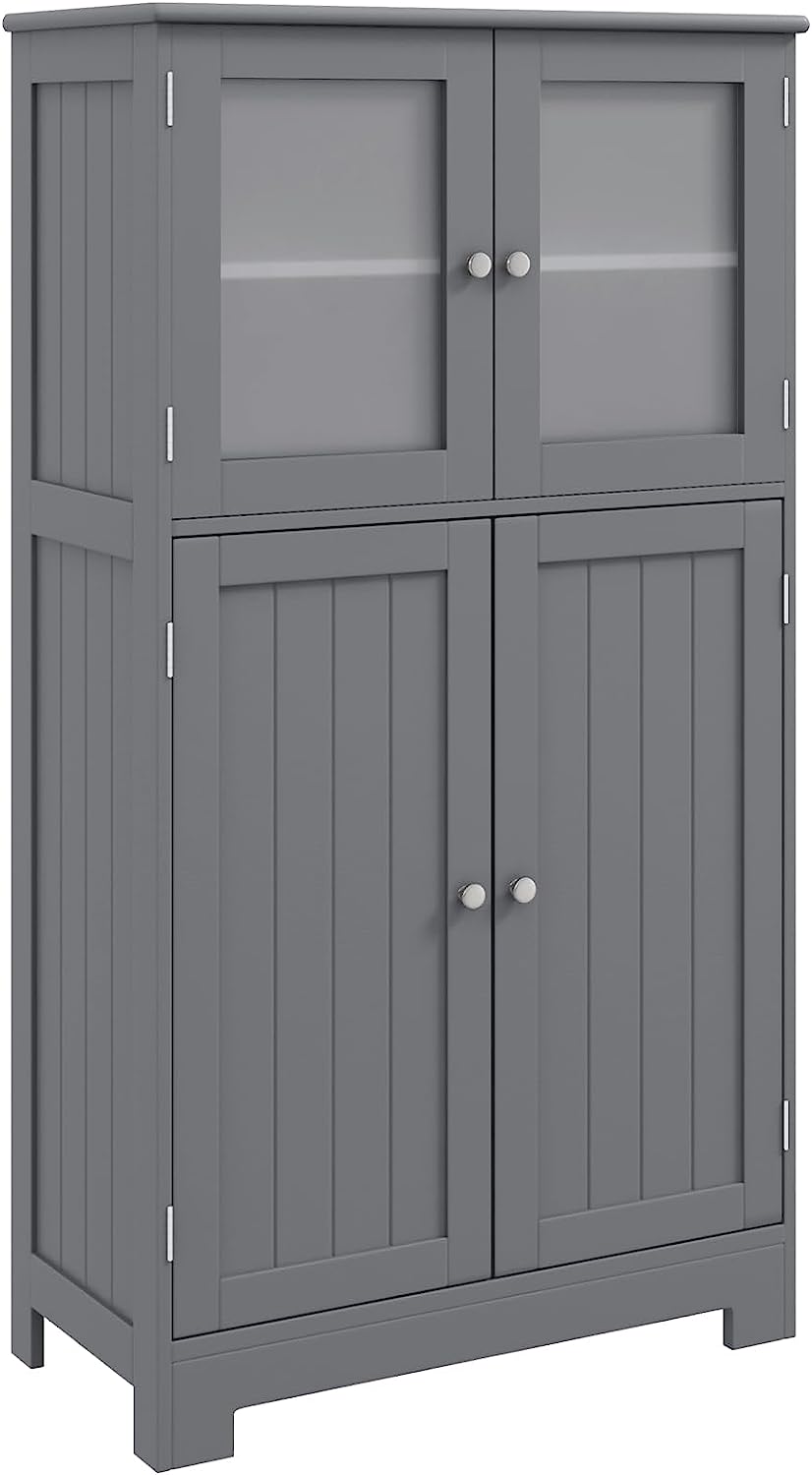 Goflame Storage Cabinet with Doors - Bathroom Floor Cabinet, Freestanding Tall Cabinet