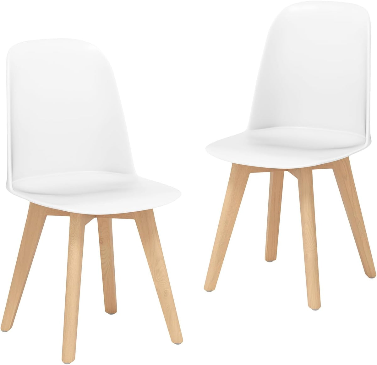 Goflame Modern Dining Chairs Set of 2/4 Armless Kitchen Chair w/Solid Beech Wood Legs