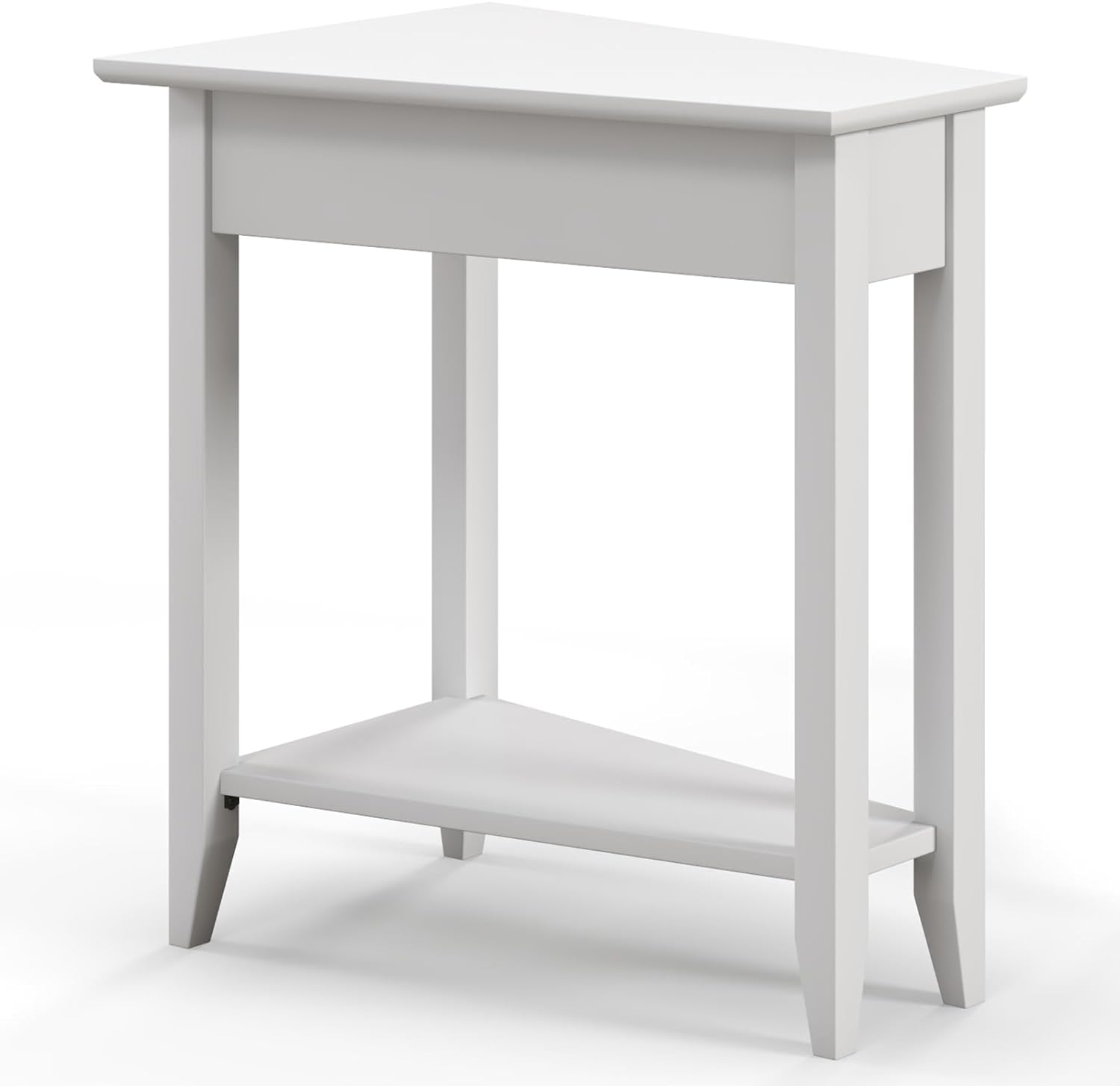 Triangle Side Table with Storage Shelf - Goflame