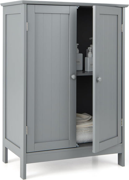 Goflame Storage Cabinet with Doors and Shelves - Freestanding Storage Organizer with Anti-Tipping Device