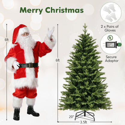 5FT Prelit Artificial Christmas Tree, Hinged Christmas Tree with 250 LED Lights