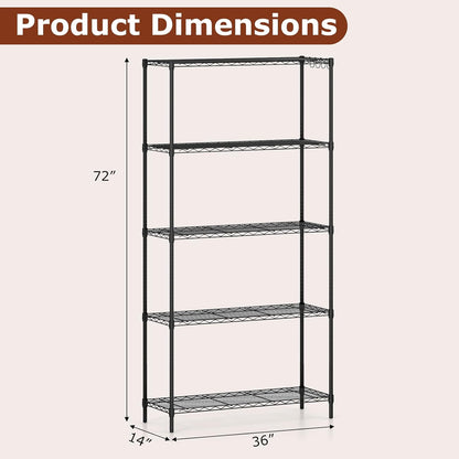 Goflame 4-Tier/5-Tier Metal Storage Shelving Unit with V-Shaped Wire Rack