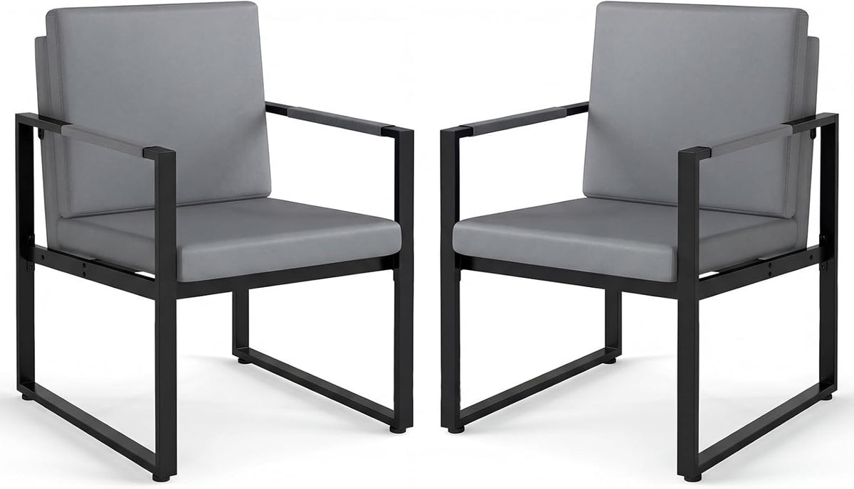 Goflame Set of 2 Mid Century Modern Single Sofa Chairs with Cushions