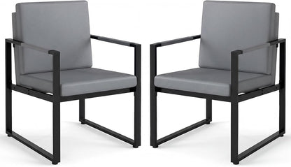 Goflame Set of 2 Mid Century Modern Single Sofa Chairs with Cushions