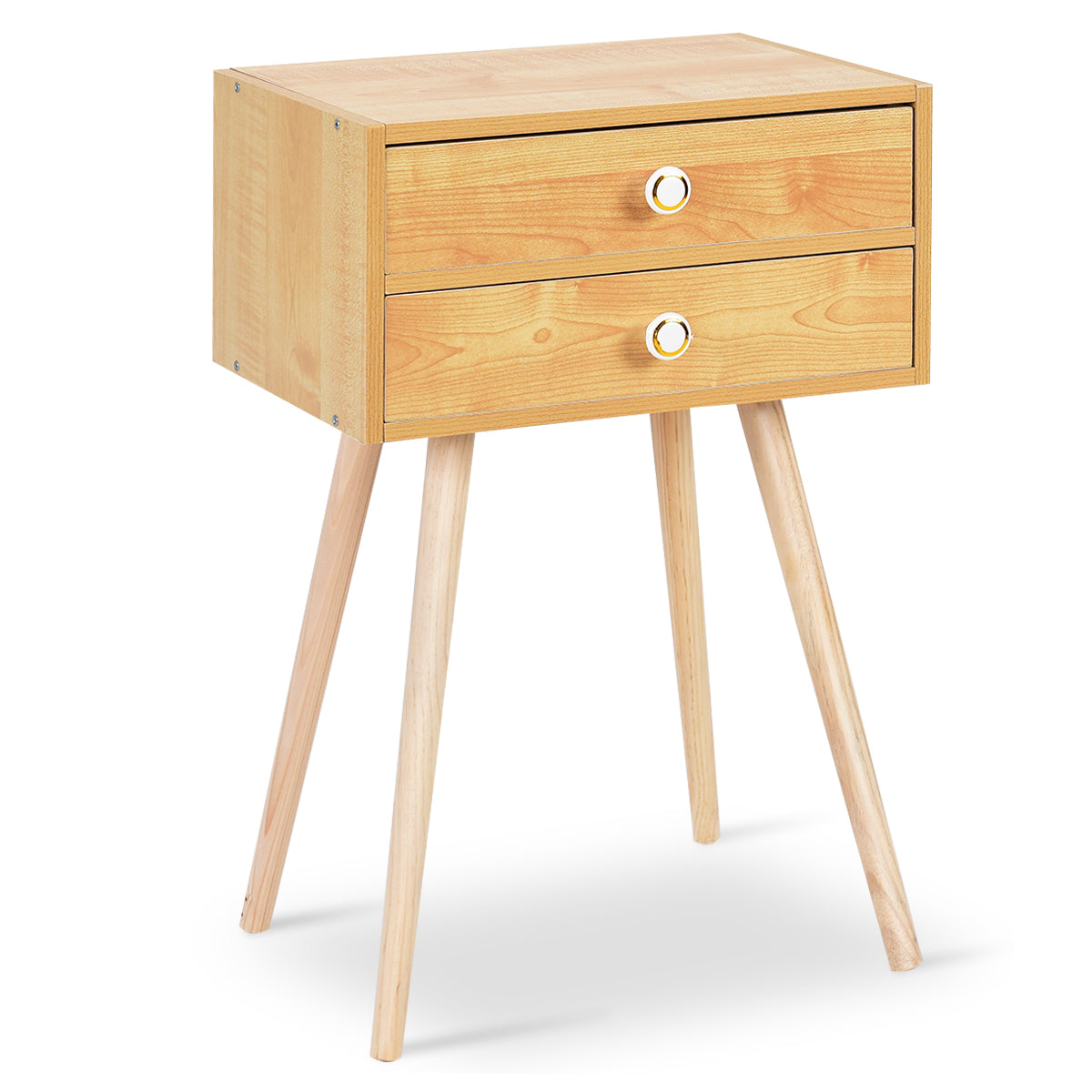 Goflame Nightstand W/2 Drawers for Bedroom