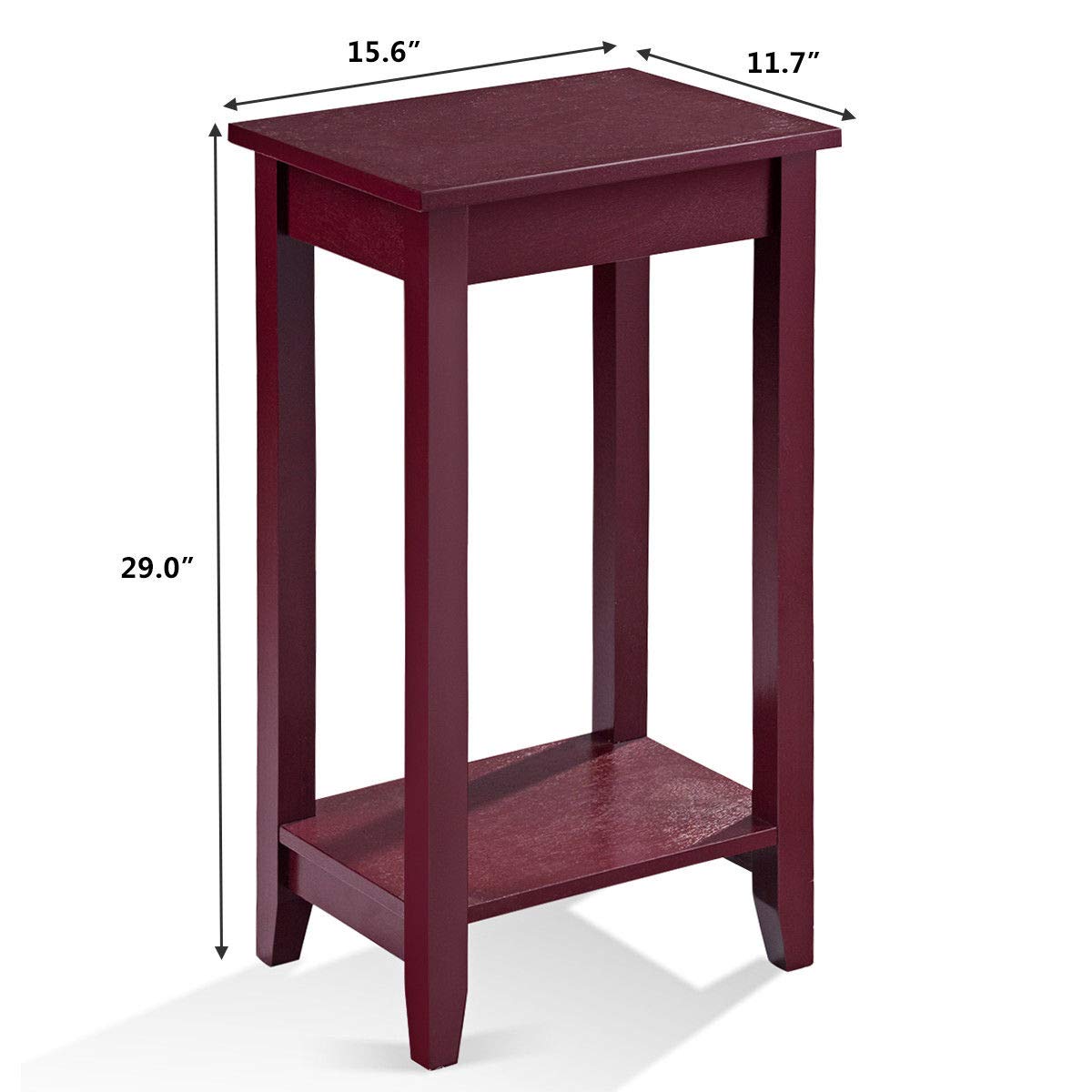 Goflame Narrow Telephone Table with Shelf and Legs for Small Spaces, Espresso