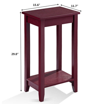 Goflame Narrow Telephone Table with Shelf and Legs for Small Spaces, Espresso