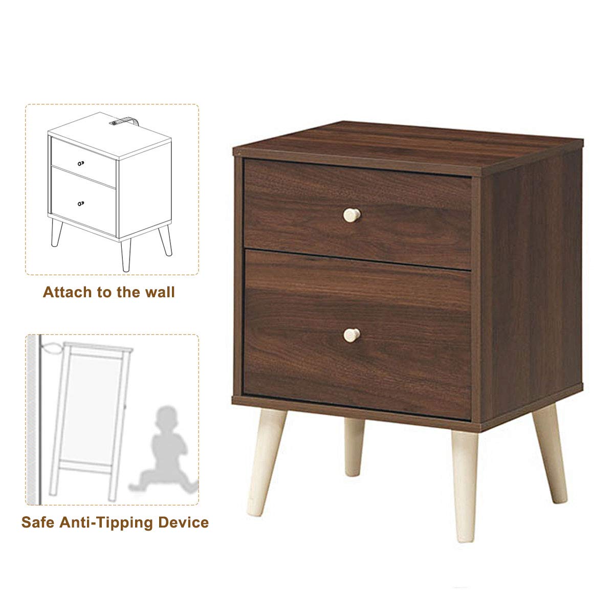 Goflame Hallway Storage Cabinet Organizer Beside End Table