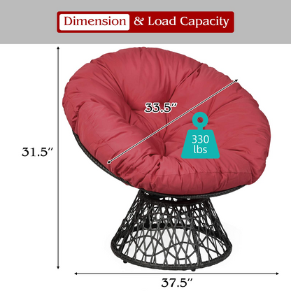 Goflame Rattan Round Papasan Chair