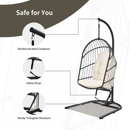 Goflame Hanging Egg Chair with Stand