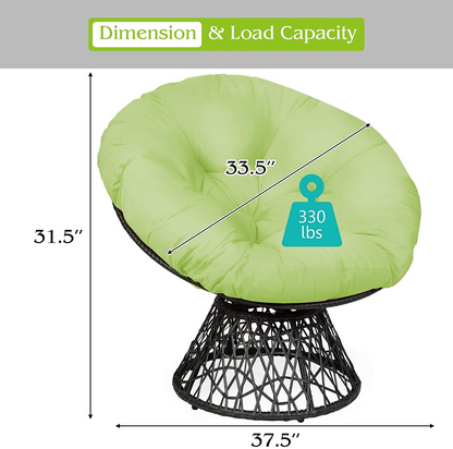 Goflame Rattan Round Papasan Chair