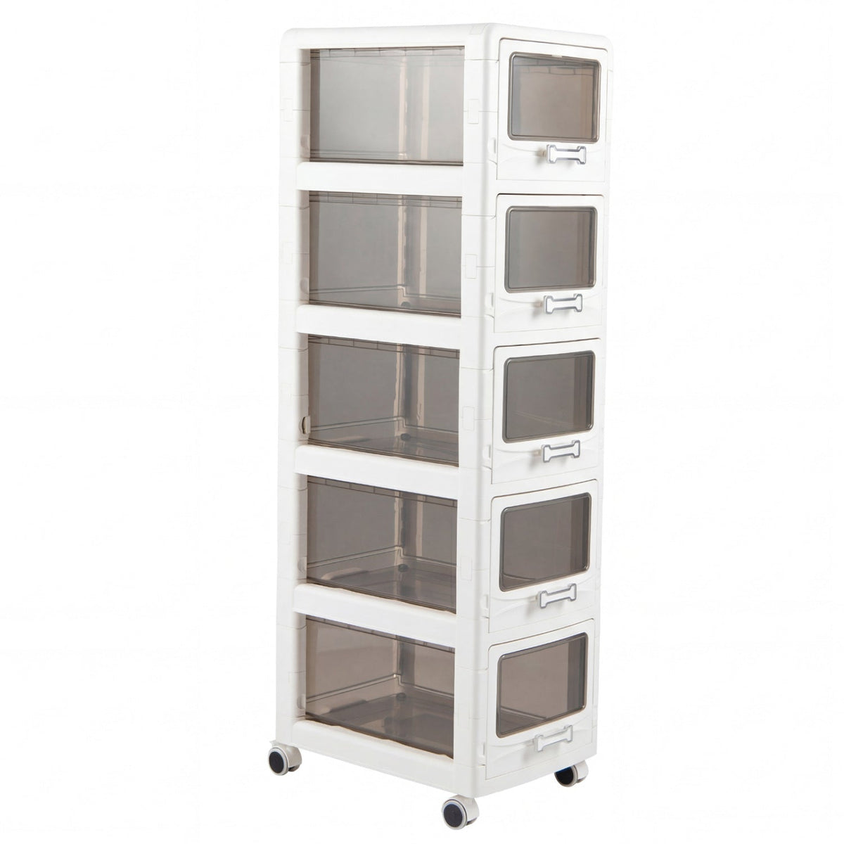 Goflame 3/4/5-Tier Plastic Drawer Storage Organizer Rolling Cart with Drawers & Lockable Wheels