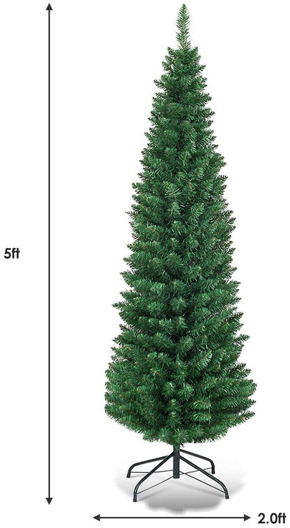 Pencil Christmas Tree, Artificial Slim Skinny Tree - GoflameUS
