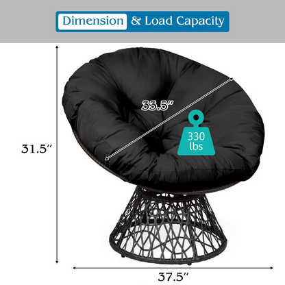 Goflame Rattan Round Papasan Chair