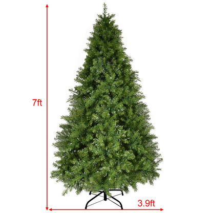 Goflame Pre-Lit Christmas Tree Artificial PVC with 700 LED Lights and Solid Metal Legs (7ft) - GoflameUS