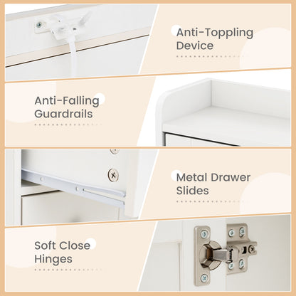 Makeup Vanity Desk with Mirror and Lights, Dressing Table with Charging Station