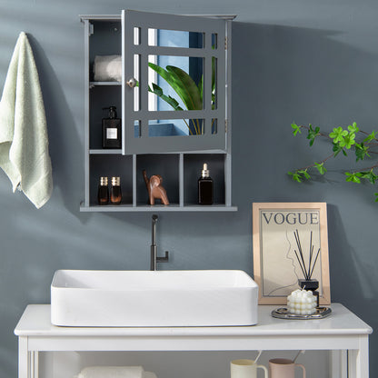 Bathroom Medicine Cabinet with Mirror, Wall Mounted Hanging Storage Organizer with Adjustable Shelf