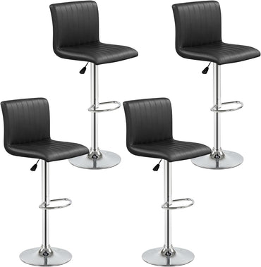Goflame Modern Faux Leather Counter Height Barstools Set of 2/4 with Back and Footrest