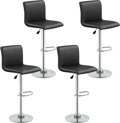 Goflame Modern Faux Leather Counter Height Barstools Set of 2/4 with Back and Footrest