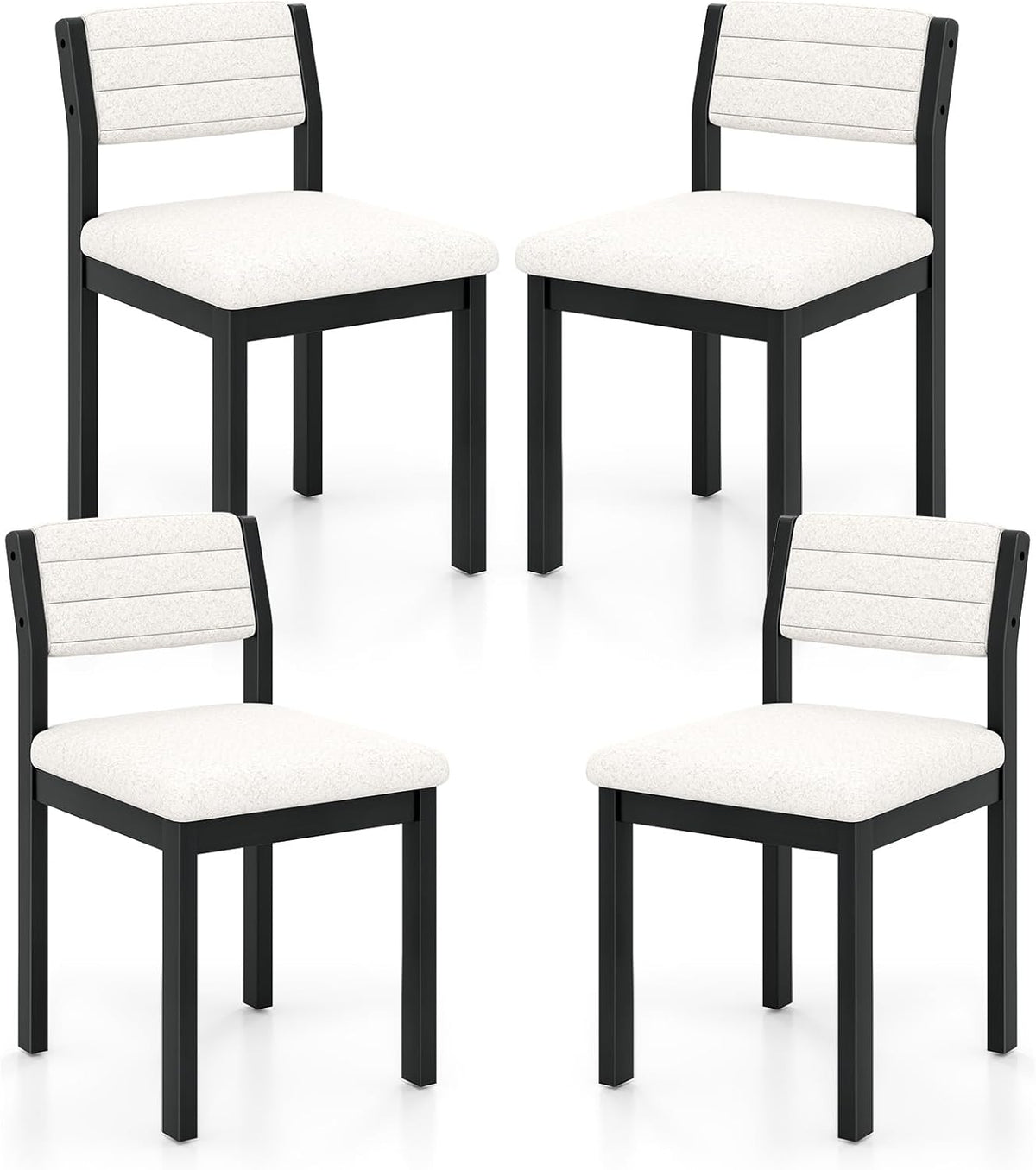 Goflame Sherpa Kitchen Chairs with Wood Frame & Padded Seat