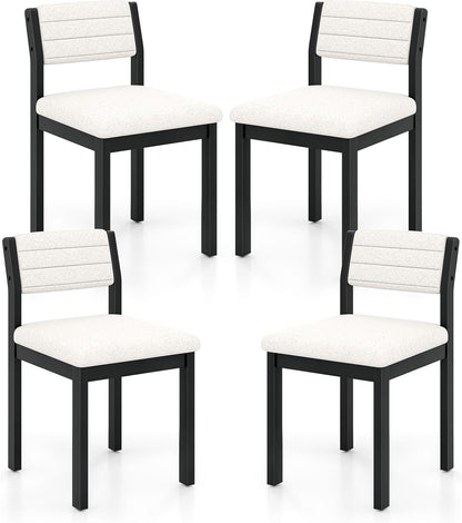 Goflame Sherpa Kitchen Chairs with Wood Frame & Padded Seat