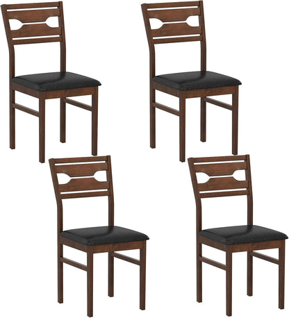 Goflame Wooden Dining Chairs Set of 2/4 PU Leather Upholstered Kitchen Armless Chair