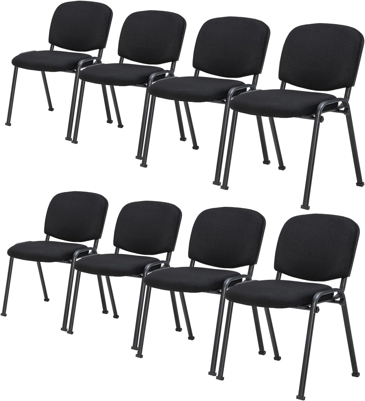 Goflame Stackable Conference Chairs with Metal Frame – Guest Chair Set (2-Pack / 4-Pack / 5-Pack / 6-Pack / 8-Pack / 10-Pack)