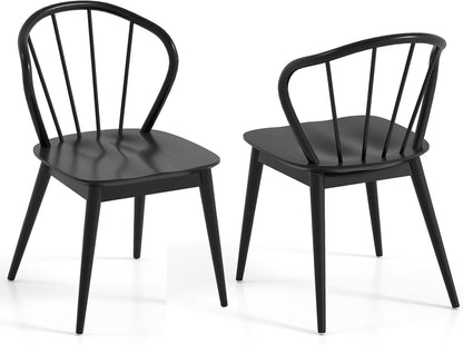 Goflame Wooden Dining Chairs Set of 2/4, Windsor Kitchen Chairs w/High Spindle Back & Rubber Wood Legs
