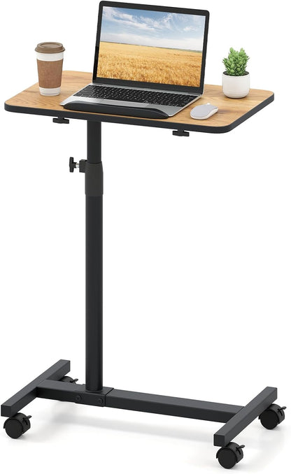 Goflame Overbed Table with Wheels Medical Adjustable Bedside Table