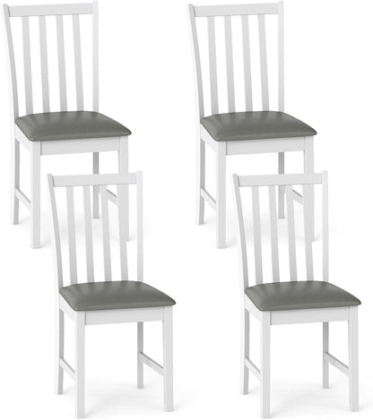 Goflame Wooden Dining Chairs Set of 2/4 Faux Leather Upholstered Kitchen Chair w/Rubber Wood Legs