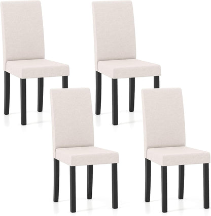 Goflame Upholstered Dining Chair Set of 2/4 Mid Century Modern Fabric Kitchen Chairs with Thick Padded Seat