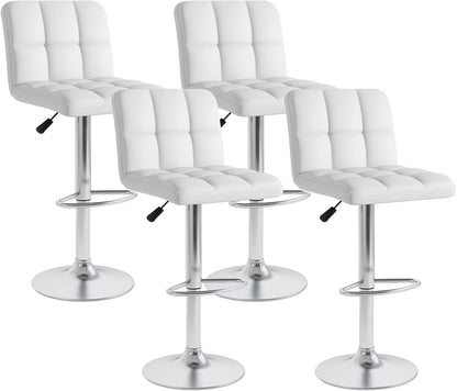 Goflame Swivel Bar Stools Set of 2/4, Upholstered Counter Height Bar Chairs with Back