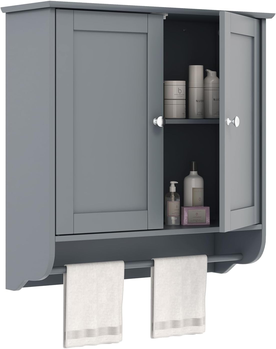 Bathroom Cabinet Wall Mounted - Over The Toilet Medicine Cabinet with Double Doors - Goflame