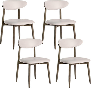 Goflame Wooden Dining Chairs Set of 2/4 with Curved Backrest & Solid Rubber Wood Legs