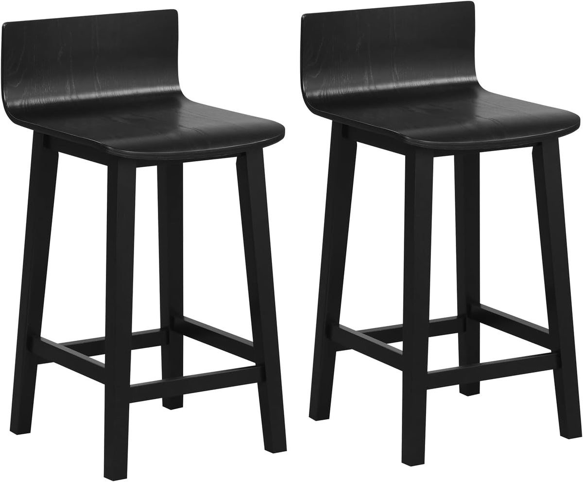 Goflame 2 or 4 Bar Stools Set with Low Back & Footrest
