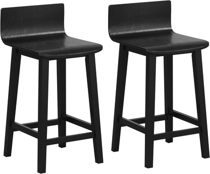 Goflame 2 or 4 Bar Stools Set with Low Back & Footrest
