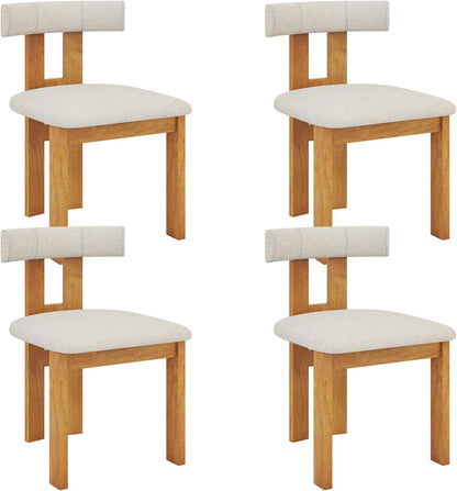 Goflame Modern Upholstered Accent Side Chairs with Curved Backrest