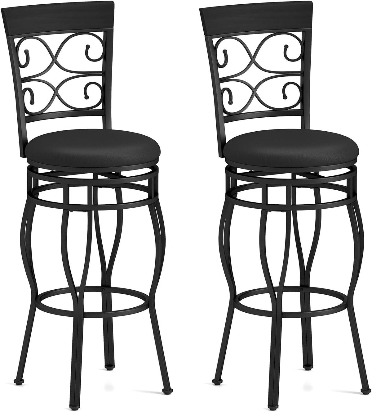 Goflame Bar Stools Set of 2/4, 360 Degree Swivel, 30" Counter Height Bar Stools