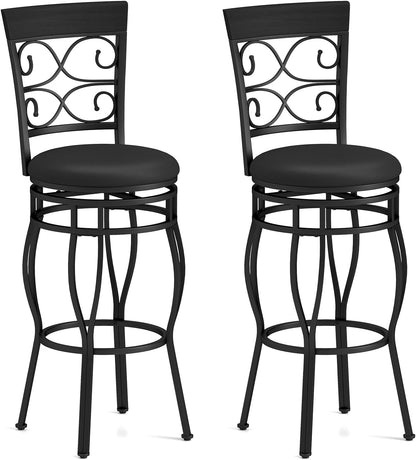 Goflame Bar Stools Set of 2/4, 360 Degree Swivel, 30" Counter Height Bar Stools