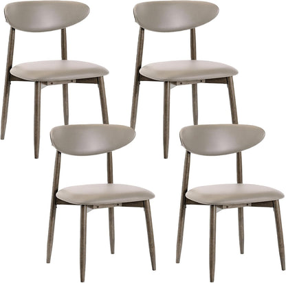 Goflame Wooden Dining Chairs Set of 2/4 with Curved Backrest & Solid Rubber Wood Legs