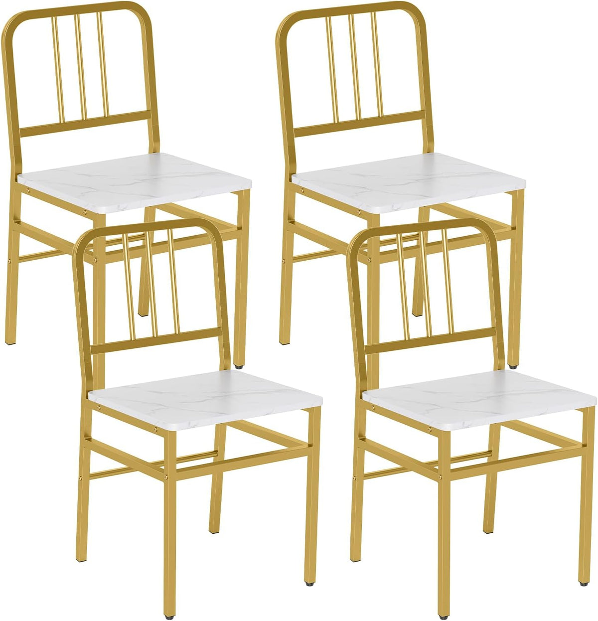 Goflame Metal Dining Chairs Set of 4 & Modern Kitchen Chairs