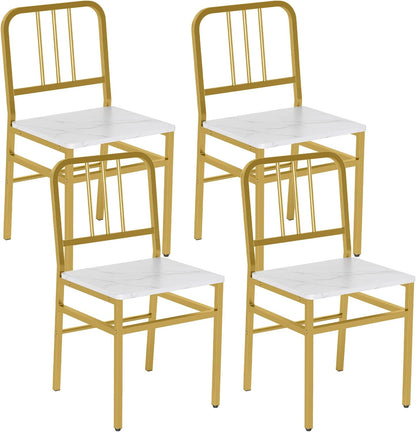 Goflame Metal Dining Chairs Set of 4 & Modern Kitchen Chairs