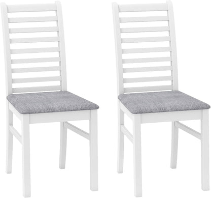 Goflame Wooden Dining Chairs Set PU Leather Upholstered Kitchen Armless Chairs w/Rubber Wood Legs