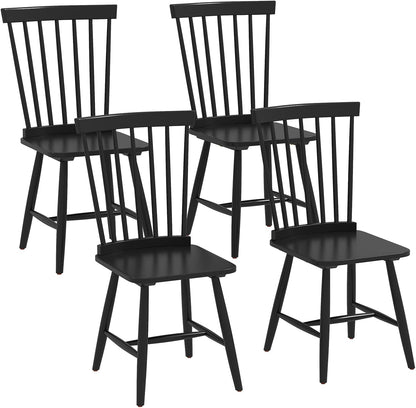 Goflame Windsor Dining Chairs Set of 2/4 Black, w/Wide Seat & Spindle Back, Max Load 400 Lbs