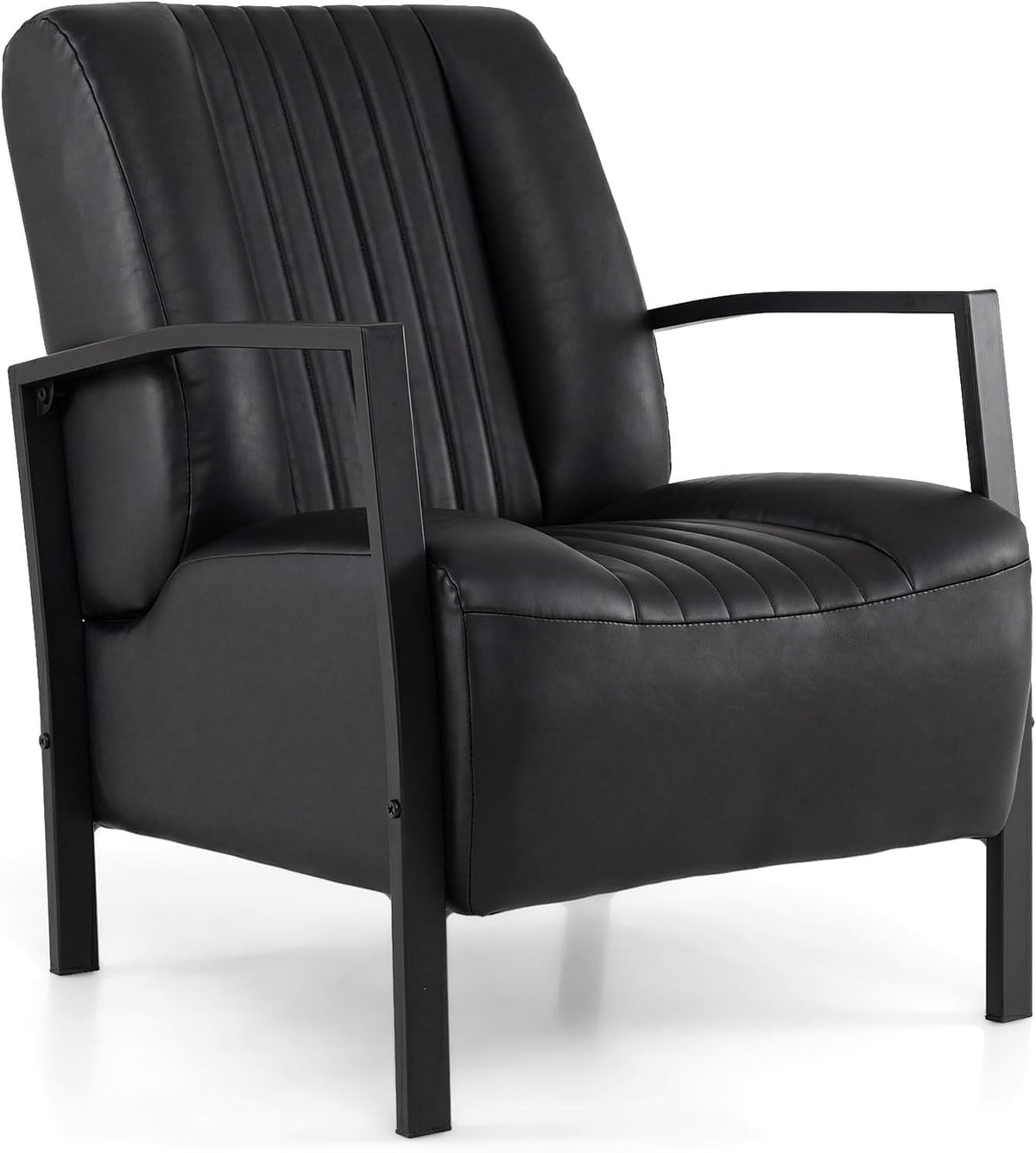 Goflame PU Leather Upholstered Armchair with Padded Seat & Back (1/2)